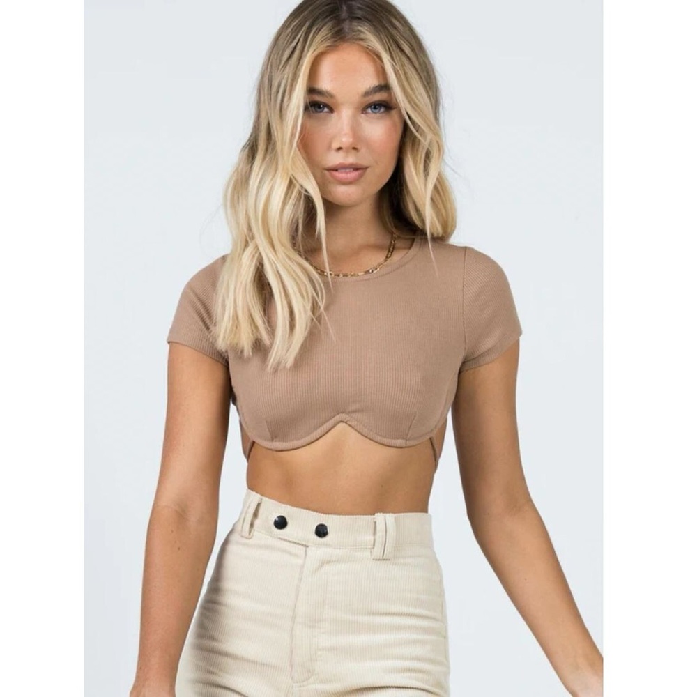 Princess Polly Tan Bustier Crop Top